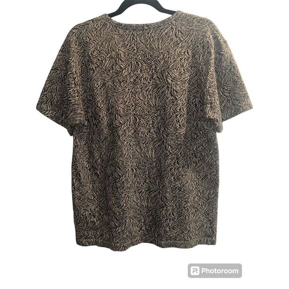 ✨Theory - Jacquard Palm Box Tee - Black/Tan - Mens Sz Medium✨ - Picture 5 of 7